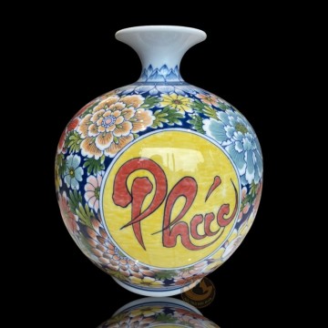 Bình Hút Lộc Phúc Lộc Thọ – Tinh Hoa Gốm Sứ Thu Hút Vượng Khí